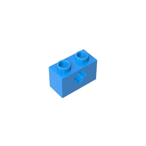 Gobricks,Technic Brick 1 x 2 with Axle Hole Type 1 [+ Opening] and Bottom Pin,32064a,32064,32064b,31493,32064c
