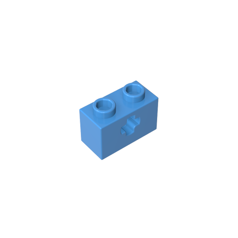 Gobricks,Technic Brick 1 x 2 with Axle Hole Type 1 [+ Opening] and Bottom Pin,32064a,32064,32064b,31493,32064c