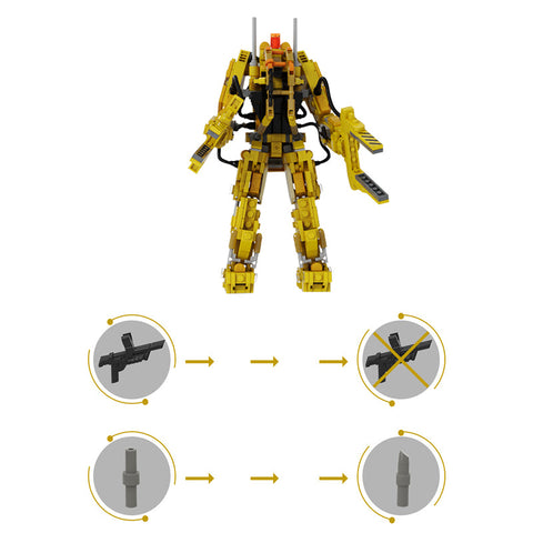 (Gobricks version) 577pcs MOC-129373 Micro Aliens Series PART V: Mini size P-5000 powered work loader