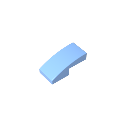 Gobricks,Slope Curved 2 x 1 No Studs [1/2 Bow],11477,17134