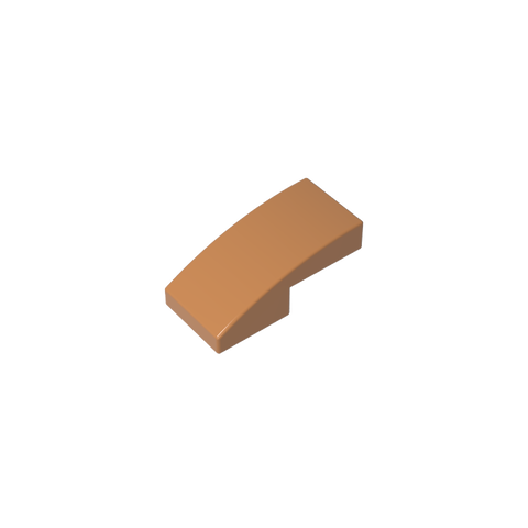 Gobricks,Slope Curved 2 x 1 No Studs [1/2 Bow],11477,17134
