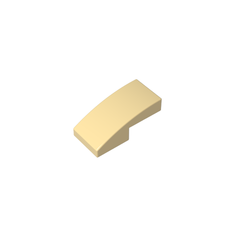 Gobricks,Slope Curved 2 x 1 No Studs [1/2 Bow],11477,17134