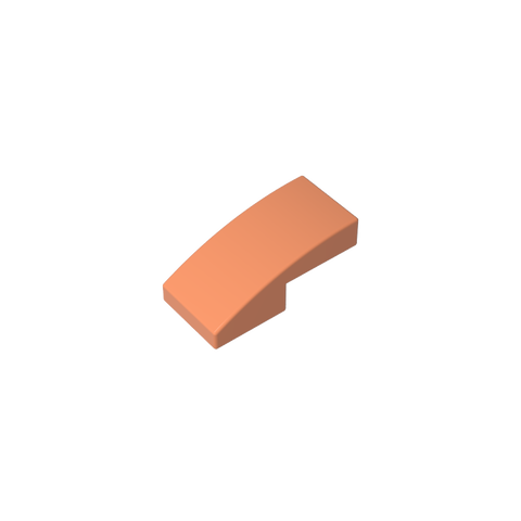 Gobricks,Slope Curved 2 x 1 No Studs [1/2 Bow],11477,17134