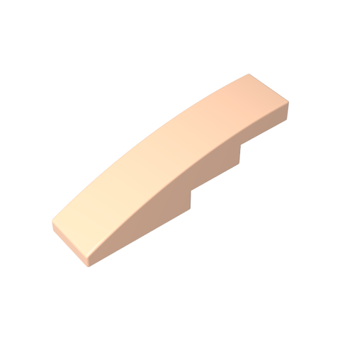Gobricks,Slope Curved 4 x 1 No Studs [Stud Holder with Asymmetric Ridges],61678,11153,63971
