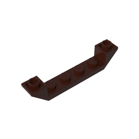 Gobricks,Slope Inverted 45° 6 x 1 Double with 1 x 4 Cutout,52501