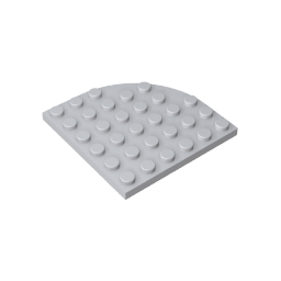 Gobricks,Plate Round Corner 6 x 6,6003