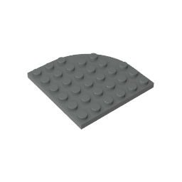 Gobricks,Plate Round Corner 6 x 6,6003