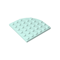 Gobricks,Plate Round Corner 6 x 6,6003