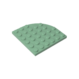 Gobricks,Plate Round Corner 6 x 6,6003