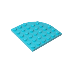 Gobricks,Plate Round Corner 6 x 6,6003