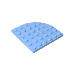 Gobricks,Plate Round Corner 6 x 6,6003