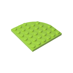 Gobricks,Plate Round Corner 6 x 6,6003