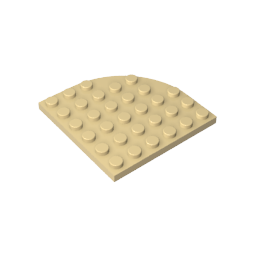 Gobricks,Plate Round Corner 6 x 6,6003