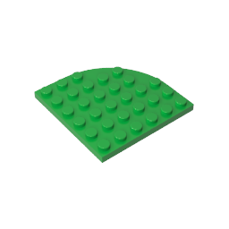 Gobricks,Plate Round Corner 6 x 6,6003