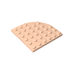 Gobricks,Plate Round Corner 6 x 6,6003