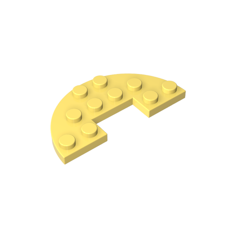 Gobricks,Plate Round Half 3 x 6 with 1 x 2 Cutout,18646