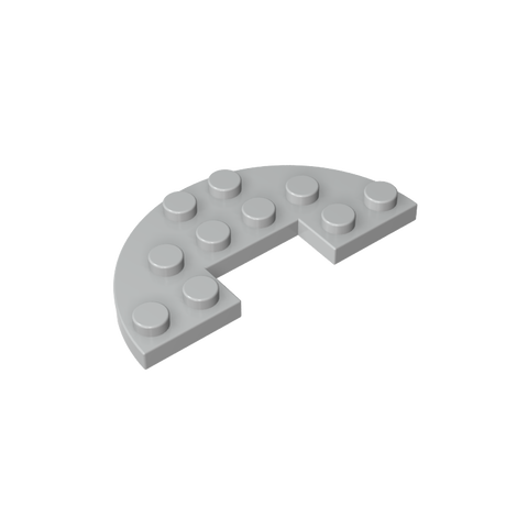 Gobricks,Plate Round Half 3 x 6 with 1 x 2 Cutout,18646