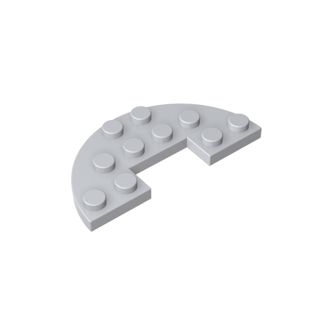 Gobricks,Plate Round Half 3 x 6 with 1 x 2 Cutout,18646