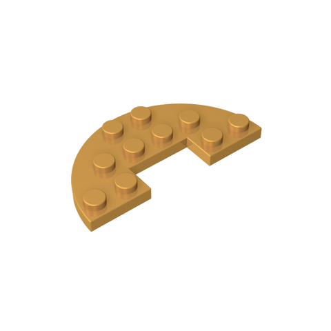 Gobricks,Plate Round Half 3 x 6 with 1 x 2 Cutout,18646
