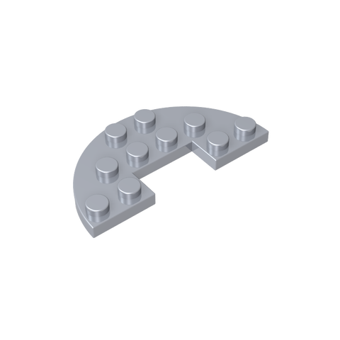 Gobricks,Plate Round Half 3 x 6 with 1 x 2 Cutout,18646