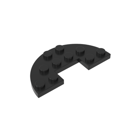 Gobricks,Plate Round Half 3 x 6 with 1 x 2 Cutout,18646