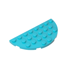 Gobricks,Plate Round Corner 4 x 8 Double,22888