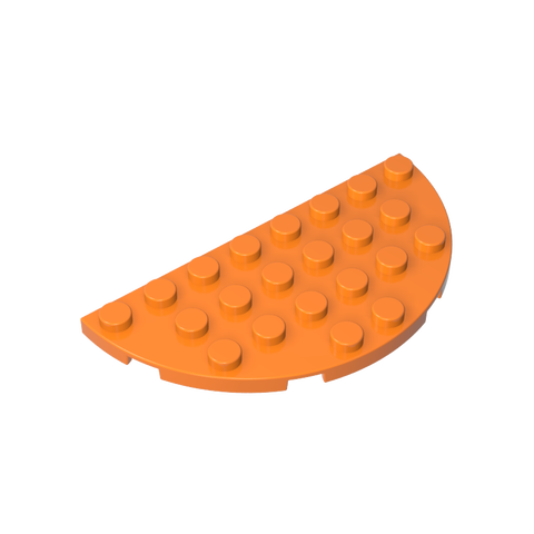 Gobricks,Plate Round Corner 4 x 8 Double,22888