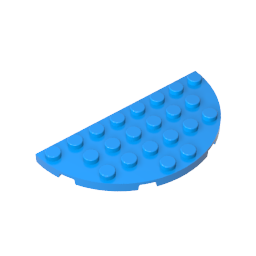 Gobricks,Plate Round Corner 4 x 8 Double,22888