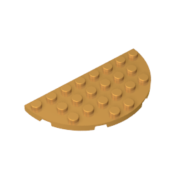 Gobricks,Plate Round Corner 4 x 8 Double,22888
