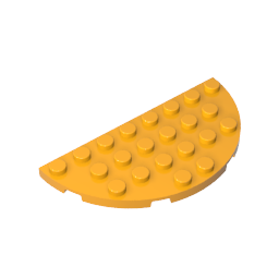 Gobricks,Plate Round Corner 4 x 8 Double,22888