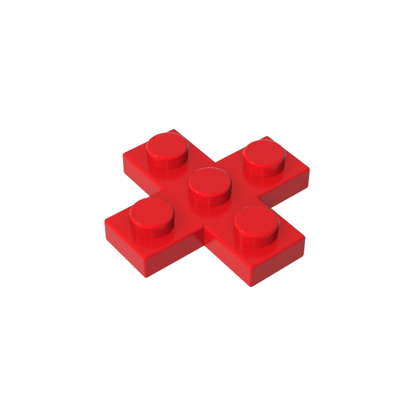Gobricks,Plate 3 x 3 Cross,15397
