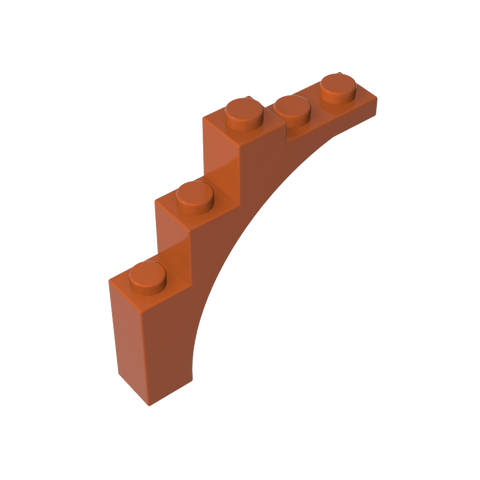 Gobricks,Brick Arch 1 x 5 x 4 [Irregular Bow, Raised Underside Cross Supports],76768,2339,14395,2339u