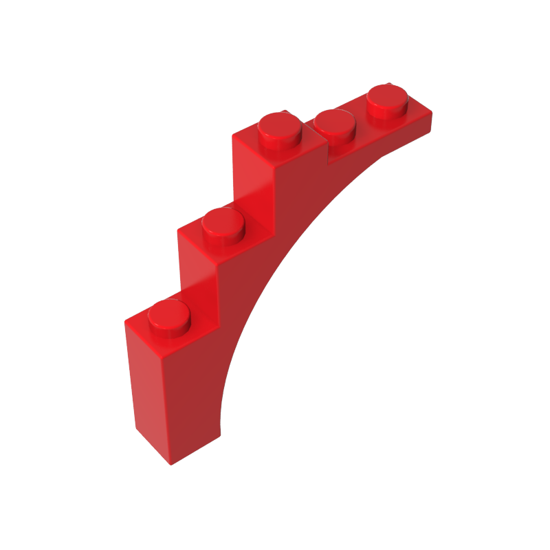 Gobricks,Brick Arch 1 x 5 x 4 [Irregular Bow, Raised Underside Cross Supports],76768,2339,14395,2339u