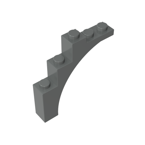 Gobricks,Brick Arch 1 x 5 x 4 [Irregular Bow, Raised Underside Cross Supports],76768,2339,14395,2339u