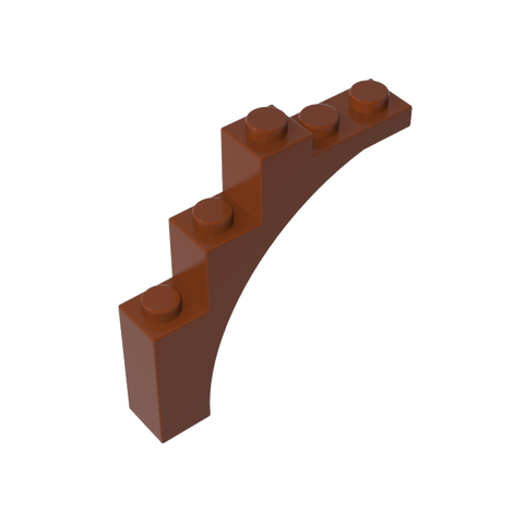 Gobricks,Brick Arch 1 x 5 x 4 [Irregular Bow, Raised Underside Cross Supports],76768,2339,14395,2339u