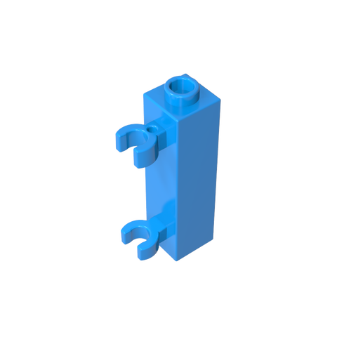 Gobricks,Brick Special 1 x 1 x 3 with 2 Clips Vertical [Hollow Stud, Open O Clips],60583,60583b,60583a,42944