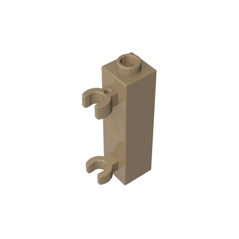 Gobricks,Brick Special 1 x 1 x 3 with 2 Clips Vertical [Hollow Stud, Open O Clips],60583,60583b,60583a,42944