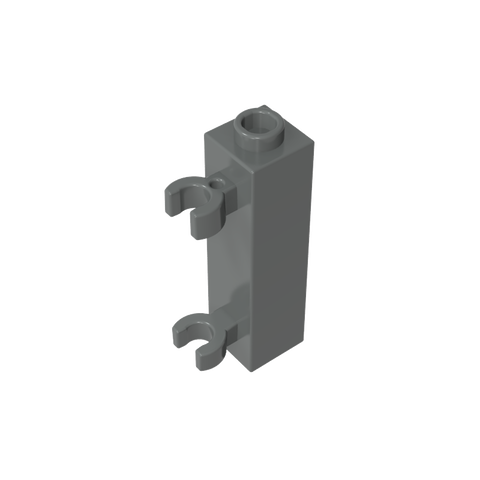 Gobricks,Brick Special 1 x 1 x 3 with 2 Clips Vertical [Hollow Stud, Open O Clips],60583,60583b,60583a,42944