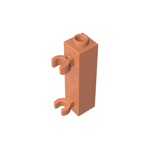 Gobricks,Brick Special 1 x 1 x 3 with 2 Clips Vertical [Hollow Stud, Open O Clips],60583,60583b,60583a,42944