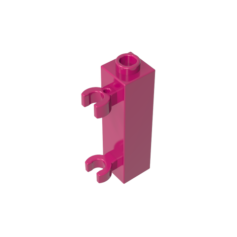 Gobricks,Brick Special 1 x 1 x 3 with 2 Clips Vertical [Hollow Stud, Open O Clips],60583,60583b,60583a,42944