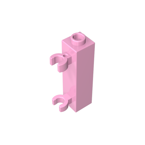 Gobricks,Brick Special 1 x 1 x 3 with 2 Clips Vertical [Hollow Stud, Open O Clips],60583,60583b,60583a,42944