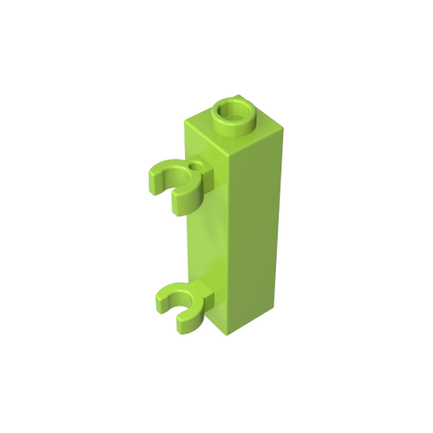 Gobricks,Brick Special 1 x 1 x 3 with 2 Clips Vertical [Hollow Stud, Open O Clips],60583,60583b,60583a,42944