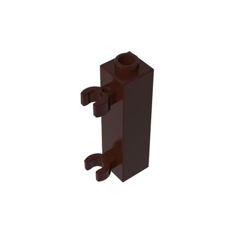 Gobricks,Brick Special 1 x 1 x 3 with 2 Clips Vertical [Hollow Stud, Open O Clips],60583,60583b,60583a,42944