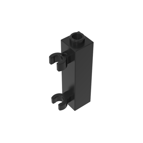 Gobricks,Brick Special 1 x 1 x 3 with 2 Clips Vertical [Hollow Stud, Open O Clips],60583,60583b,60583a,42944