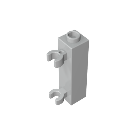 Gobricks,Brick Special 1 x 1 x 3 with 2 Clips Vertical [Hollow Stud, Open O Clips],60583,60583b,60583a,42944