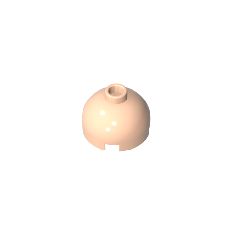 Gobricks,Brick Round 2 x 2 Dome Top - Hollow Stud with Bottom Axle Holder x Shape + Orientation
