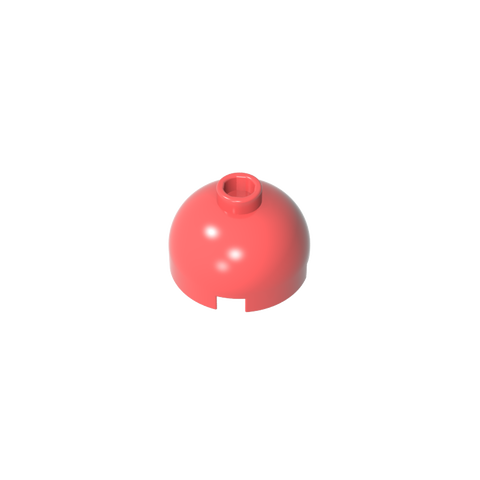 Gobricks,Brick Round 2 x 2 Dome Top - Hollow Stud with Bottom Axle Holder x Shape + Orientation