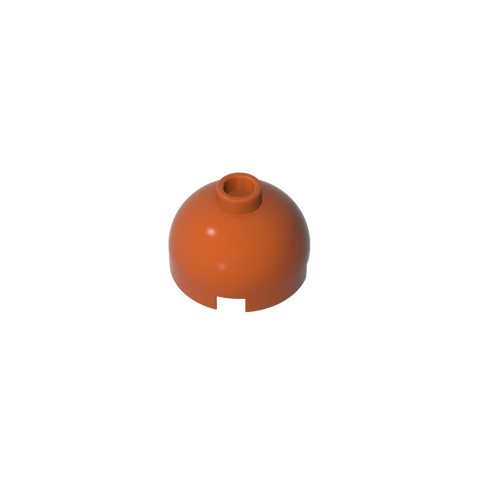 Gobricks,Brick Round 2 x 2 Dome Top - Hollow Stud with Bottom Axle Holder x Shape + Orientation