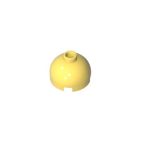 Gobricks,Brick Round 2 x 2 Dome Top - Hollow Stud with Bottom Axle Holder x Shape + Orientation