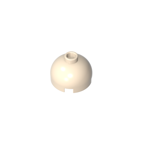 Gobricks,Brick Round 2 x 2 Dome Top - Hollow Stud with Bottom Axle Holder x Shape + Orientation